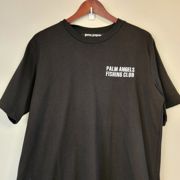 Palm Angels Men T-Shirt Sz M Fisherman Club Embroidered Women Fish Graphic NWT - Picture 6 of 16